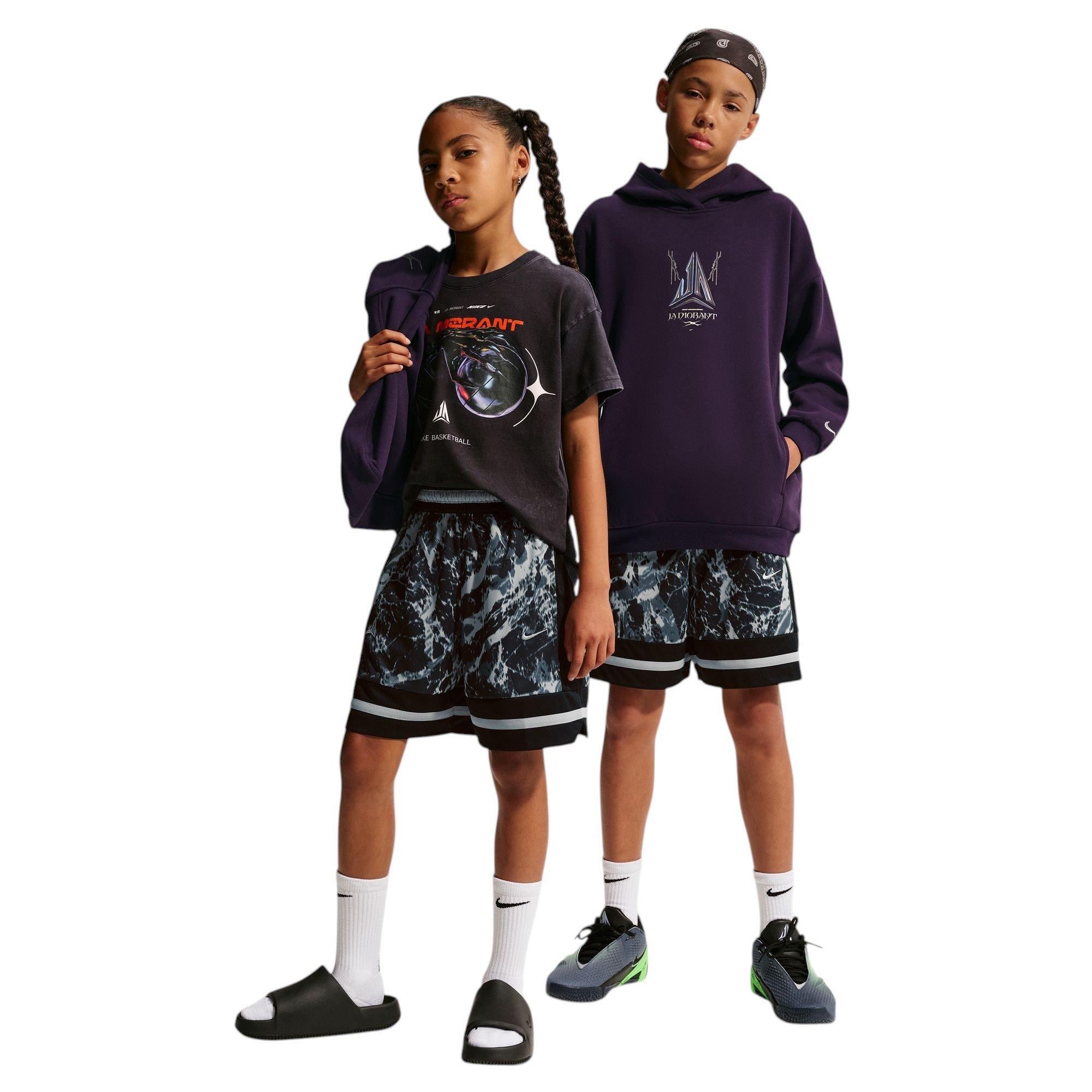 Nike Ja Worst Nightmare Dri-FIT Big Kids' Basketball Shorts - BLACK/GREY